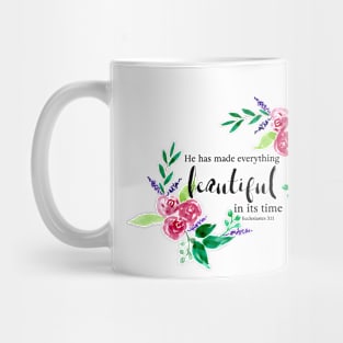 Watercolor Flowers Bible Verse Quote Christian Lettering Mug